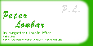peter lombar business card