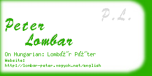 peter lombar business card